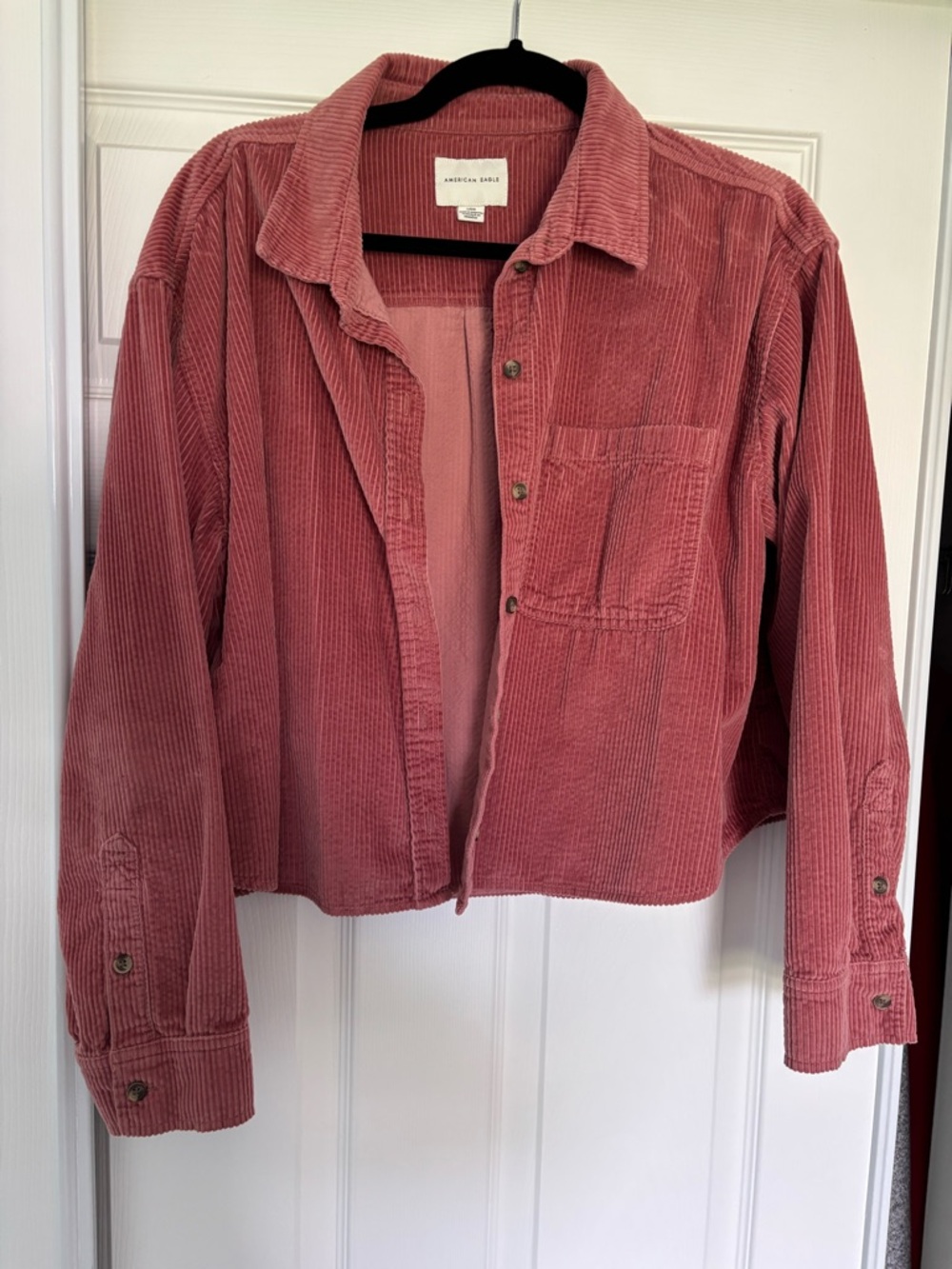American Eagle Outfitters Corduroy Shacket in Rose